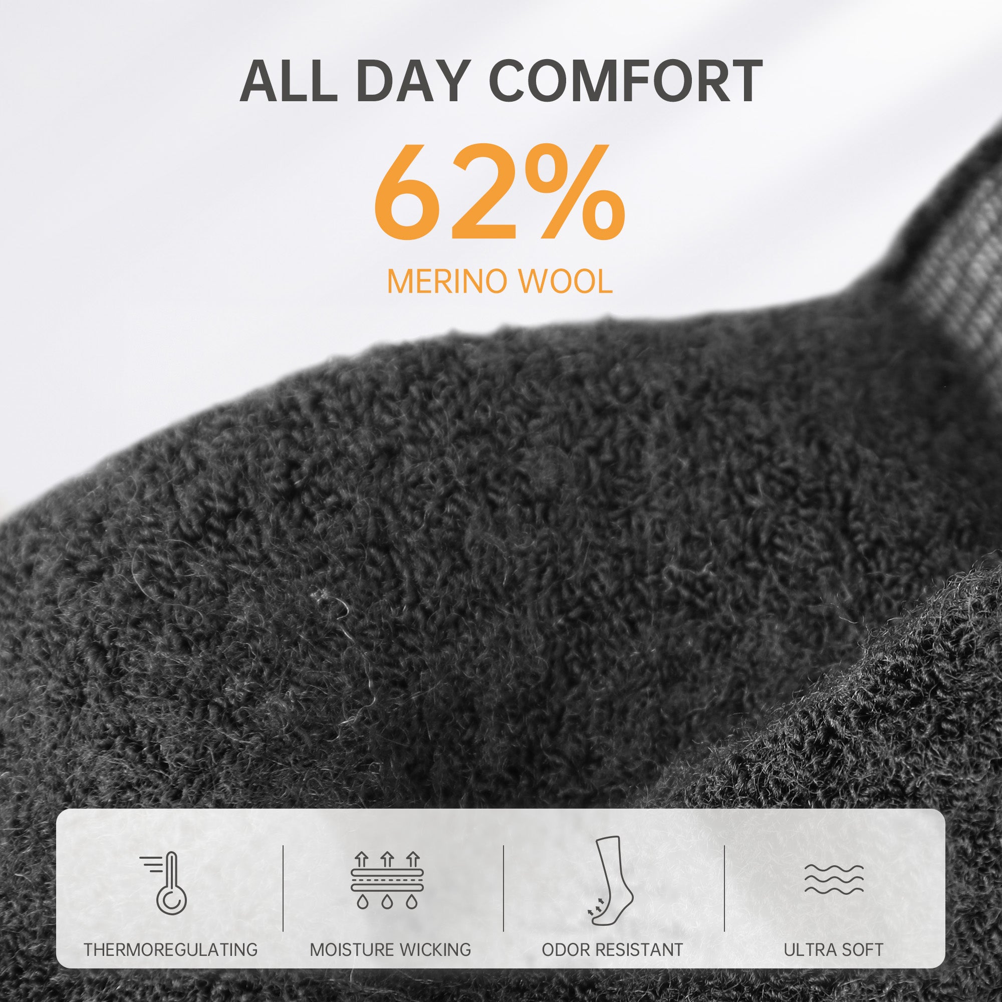 Ironman Merino Wool Boot Socks with Cushioned Toe Box (1 Pair)